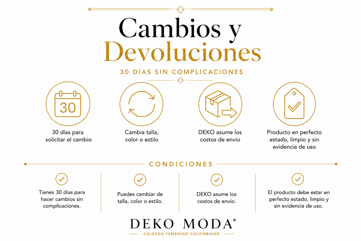 Cambios y devoluciones — 30 días